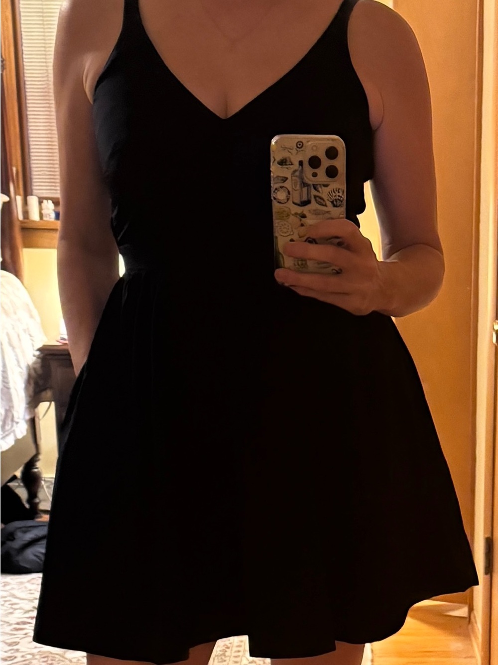Old Navy Black V-Neck Sleeveless Midi Dress